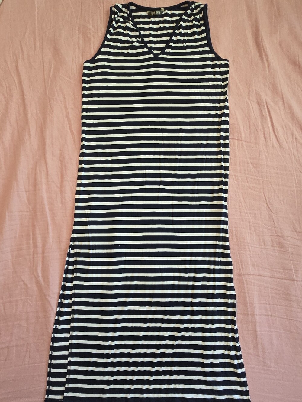 Striped Navy And White Maxi Dress